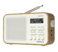 DAB DAB+ FM Digital Radio, Portable, Dual Alarm, Battery & Mains, AUX, Headphone, 60 Presets, Sleep timer (AZATOM Desire X Oak)