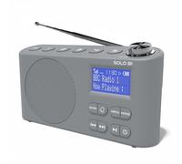 DAB/DAB+ & FM Portable Digital Radio | Bluetooth | Rechargeable Battery | Dual Alarms & Sleep Timer | Perfect for Home, Office or Outdoors | AZATOM Solo B1 (Grey)