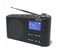 DAB/DAB+ & FM Portable Digital Radio | Bluetooth | Rechargeable Battery | Dual Alarms & Sleep Timer | Perfect for Home, Office or Outdoors | AZATOM Solo B1 (Black)