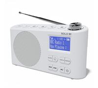 DAB/DAB+ & FM Portable Digital Radio | Bluetooth | Rechargeable Battery | Dual Alarms & Sleep Timer | Perfect for Home, Office or Outdoors | AZATOM Solo B1 (White)