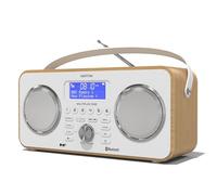 DAB/DAB+ & FM Portable Digital Radio | Bluetooth | Remote Control | Rechargeable Battery | Dual Alarms & Sleep Timer | Perfect for Home, Office or Outdoors | AZATOM Multiplex D20 (Oak)
