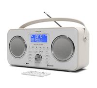 DAB/DAB+ & FM Portable Digital Radio | Bluetooth | Remote Control | Rechargeable Battery | Dual Alarms & Sleep Timer | Perfect for Home, Office or Outdoors | AZATOM Multiplex D20 (White)
