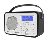 DAB/DAB+ & FM Portable Digital Radio | Leather Design | Bluetooth | Rechargeable Battery | Dual Alarms & Sleep Timer | Perfect for Home, Office or Outdoors | AZATOM Spitalfields 2 (Black)