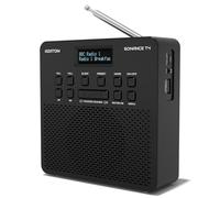 DAB/DAB+ & FM Portable Digital Radio | Simple Controls | Dual Alarms & Sleep Timer | Rechargeable Battery | Bluetooth | Perfect for Home, Office or Outdoors | AZATOM Sonance T4 (Black)