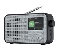 DAB/DAB+ & FM Portable Radio | Large Display | Bluetooth 5.3 | 2200mAh Rechargeable Battery Built-in | Dual Alarms & Sleep Timer | Perfect for Home, Office or Outdoors | AZATOM Aspire G2 (Silver)