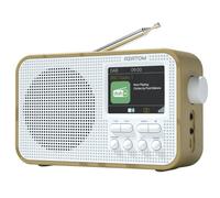 DAB/DAB+ & FM Portable Radio | Large Display | Bluetooth 5.3 | 2200mAh Rechargeable Battery Built-in | Dual Alarms & Sleep Timer | Perfect for Home, Office or Outdoors | AZATOM Aspire G2 (Oak)