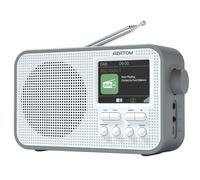 DAB/DAB+ & FM Portable Radio | Large Display | Bluetooth 5.3 | 2200mAh Rechargeable Battery Built-in | Dual Alarms & Sleep Timer | Perfect for Home, Office or Outdoors | AZATOM Aspire G2 (Grey)
