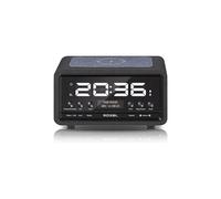 DAB+ FM Radio, Alarm Clock, Wireless Phone Charging, Large Digit Display, Dual Bedside Alarm Clock with Wireless Streaming