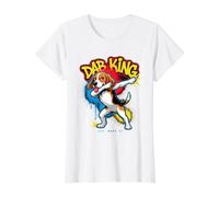 Dab King Beagle Dog Value Graphic T-Shirt, Women, White, M