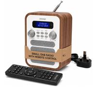 DAB Radio Bluetooth Large Remote Control FM Dual Alarms Denver DAB-48 White