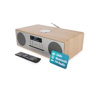 Dab + Radio & Cd Player | Compact Wooden Hi-Fi Music System | Bluetooth Digital Home Stereo | Fm, 20 Presets, Radio Alarm, & Remote Control | Aux & Usb Input | Usb Charging | Majority Oakington (Oak)
