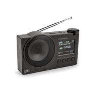 Dab+ Radio, FM Radio, 60 preset stations Possible, Rechargeable or AC, Alarm Clock, Thomson RT400DABBTBK Bluetooth Speaker (Black), USB C Charging Cable