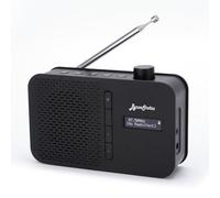 DAB Radio Portable, FM DAB+ Digital Radios with Bluetooth, Mains and Battery Powered, Dual Alarms Clock, Sleep Timer, Presets Stations, Eraphone Jack, Black