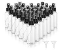 Dabacc 30 Pack 2 oz Fine Mist Mini Clear Spray Bottles with Pump Spray Cap - for Essential Oils, Travel, Perfumes - Refillable & Reusable Empty Plastic Bottles Travel Bottle