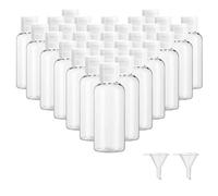Dabacc 30 Pcs 2 oz Clear Plastic Empty Bottles, Travel Size Flip Top Bottles with Leak Proof, Eco-friendly PET Material, Reusable for Liquids Toiletries Shampoo Lotion Conditioner