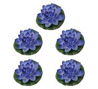 DABAIXIONG 5Pcs 17cm Large Artificial Floating Foam Flower Realistic Water Lilies Pond Plant For Water Garden Decoration Floating Flower Lilies