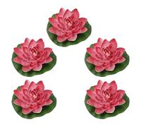 DABAIXIONG 5Pcs 17cm Large Artificial Floating Foam Flower Realistic Water Lilies Pond Plant For Water Garden Decoration Floating Flower Lilies