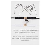 DABAIXIONG Black Red String Bracelets For Creative Chinese Knot Love Couple Card Bracelets Heart Magnet Attractive 2-piece