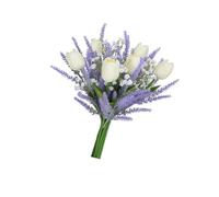 DABAIXIONG Faux Lavender Tulips Bouquet Silk Flower Arrangements Spring Wedding Decoration Artificial Display Faux Spring Flower Home Decoration