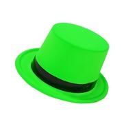 DABAIXIONG Fluorescent Black Ribbon Tall Hat With Neoncolors For Formal Event Festival Occasion Dressingup Magicians Hat Stage Wear