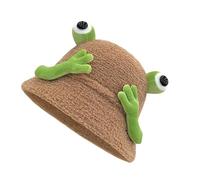 DABAIXIONG Frogs Bucket Hat Soft Plush Women's Autumn Hat Internet Celebrity Fisherman Unisex Accessory For Outdoor Activity Fun Novelty