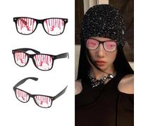 DABAIXIONG Halloween Glasses Scary Splattered Blood Glasses Horror Costume Eyeglasses Horror Party Eyelasses For Halloween Parties