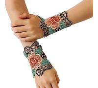 DABAIXIONG Hollow Gloves With Embroidery Flower Wristband Lace Floral Ethnic Glove Fingerless Wrist Cover Folk Short Cuffs Fingerless Wrist Cover Up Ethnic Wristband