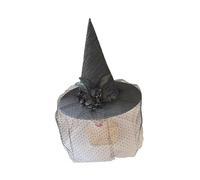 DABAIXIONG Laces Witch Hat Features Oversized Brim Wizard Hat For Role Playing Outfits Elegant Halloween Witch With Steel Wire