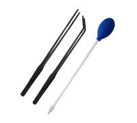 DABAIXIONG Long Spoon Clamp Reptiles Feeding Tool With Black Coated Head Ideal For Home And Pet Shops Environment Rubber Tip Tweezers
