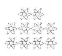 DABAIXIONG Pack Of 10 Physics Chemistry Atoms Structure Pendants Jewelry Findings for Science Enthusiasts and Educational