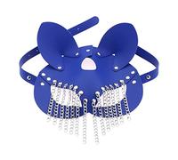 DABAIXIONG PU Leather with Chain Tassels for Women Men Costume Cosplay Halloween Mysterious Half Face Punk