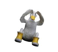 DABAIXIONG Resins Funny Duck With Rain Boot Figurine Garden Statue Cartoon Animal Ornament For Outdoor Balconies And Indoor Decors Garden Duck Ornament