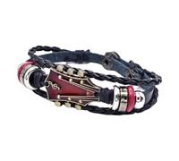 DABAIXIONG Retro Faux Leather Punk Guitar Bracelet Adjustable Braided Wristband Hand Woven Wrist Jewelry for Music