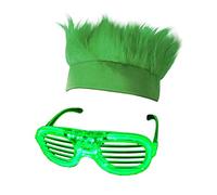 DABAIXIONG St. Patricks Day Costume Accessories Irish Festival Green Leprechaun Costume Hairy Handband Hat Glasses For Adults