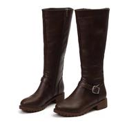 DaBaoDan Women’s Wide Calf Flat Knee High Boots, Flat Combat
