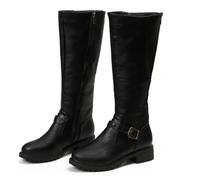 DaBaoDan Women’s Wide Calf Flat Knee High Boots, Flat Combat