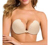 DABAOK Compression Bras for Women Women Strapless Bra Breast Lift Push Up Bra Self Adhesive Silicone Bra Strapless Bra Women Beige