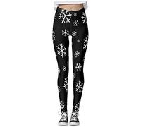 DABAOK Halloween/Christmas Legging for Women, Stretchy Yoga Leggings Red Stripe Leggings Snowflake Leggings Xmas Snow Flakes Tights Workout Yoga Pant for Halloween Party Decoration Supplies Favor