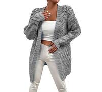 DABAOK Ladies Cardigans Knitted Sweater Casual Sweater Slim Knit Cardigan Jacket Longline Coats For Women Uk