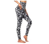 DABAOK Womens Yoga Pants with Pocket Pack Sports Athletic Fitness Women's Running Pants Ladies Fleece Lined Yoga Pants White