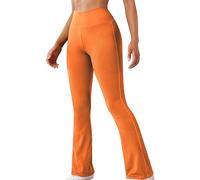 DABAOK Yoga Pants Women High Waist Boot Cut Bootcut High Waist Yoga Pants Womens Flare Yoga Pants Long (Orange, S)