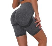 DABAOK Yoga Shorts for Women High Waist Seamless Women Seamless Butt Leggings Scrunch Booty Legging High Waist Butt Lifting Workout Gym Yoga Short Pants Workout Shorts Dark Gray