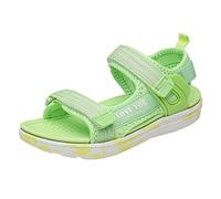 DABASHAN Girls Sandals Toddler Girls Open Toe Shoes Summer Beach Flat Sandals Breathable Soft Sole Children Flip Flops Holiday Vacation Shoes for Little Kid Big Kids (Green, 13.5)