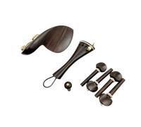 DABAUR Professional violin accessories 4/4 Violin Ebony Original Color Accessories Chinrest String Board Tail Post With Tail Rope Fine-tuning(C)