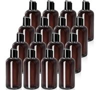 DABBA 36 Pcs Plastic Travel Bottles, 8 Oz Brown Empty Plastic Bottles | Refillable Squeeze Travel Container with Black Disc Top Flip Cap for Shampoo, Lotions, Toiletries, Liquid Body Soap, Brown
