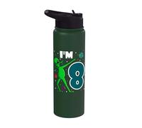 Dabbing Alien I'm 8 Years Birthday Space Traveler Astronaut Stainless Steel Insulated Water Bottle