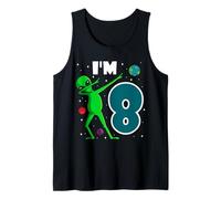Dabbing Alien I'm 8 Years Birthday Space Traveler Astronaut Tank Top