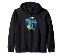 Dabbing Alien Lover Funny Halloween Dab Dance Pose Aliens Zip Hoodie