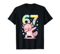 Dabbing Axolotl Rainbow 67 Meme Cute Dancing Animal Lover T-Shirt