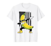 Dabbing Banana American Flag Retro Banana Lover Boys Kids T-Shirt
